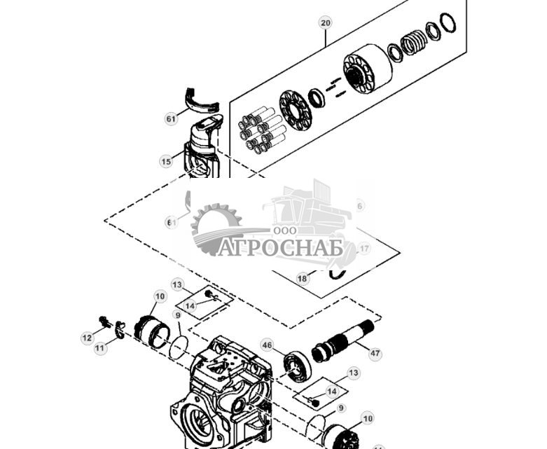 Передняя секция гидростатического насоса (ЭГ органы управления) - ST3158 151.jpg